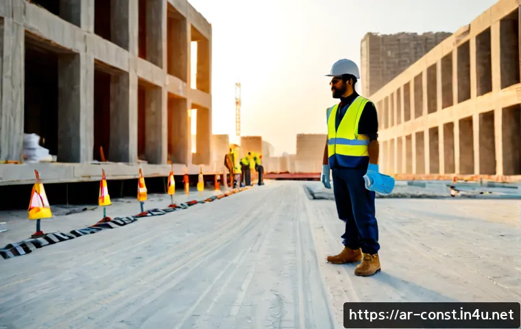 건설 현장 실무 가이드 - Photorealistic construction site safety briefing in a modern Arab city, experienced Arab site superv...